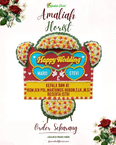 Karangan Papan Bunga Pernikahan di Tosa